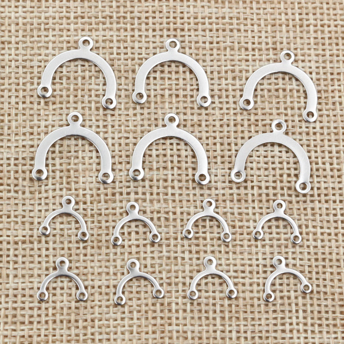 Three Loop Arched Metal Connector Findings in Two Sizes