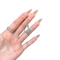 Silver Crystal Fan Pendant Necklace for Layered Everyday Styling view 5