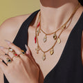 Pave Heart Necklace Earrings Rings And Crown Heart Open Rings view 2