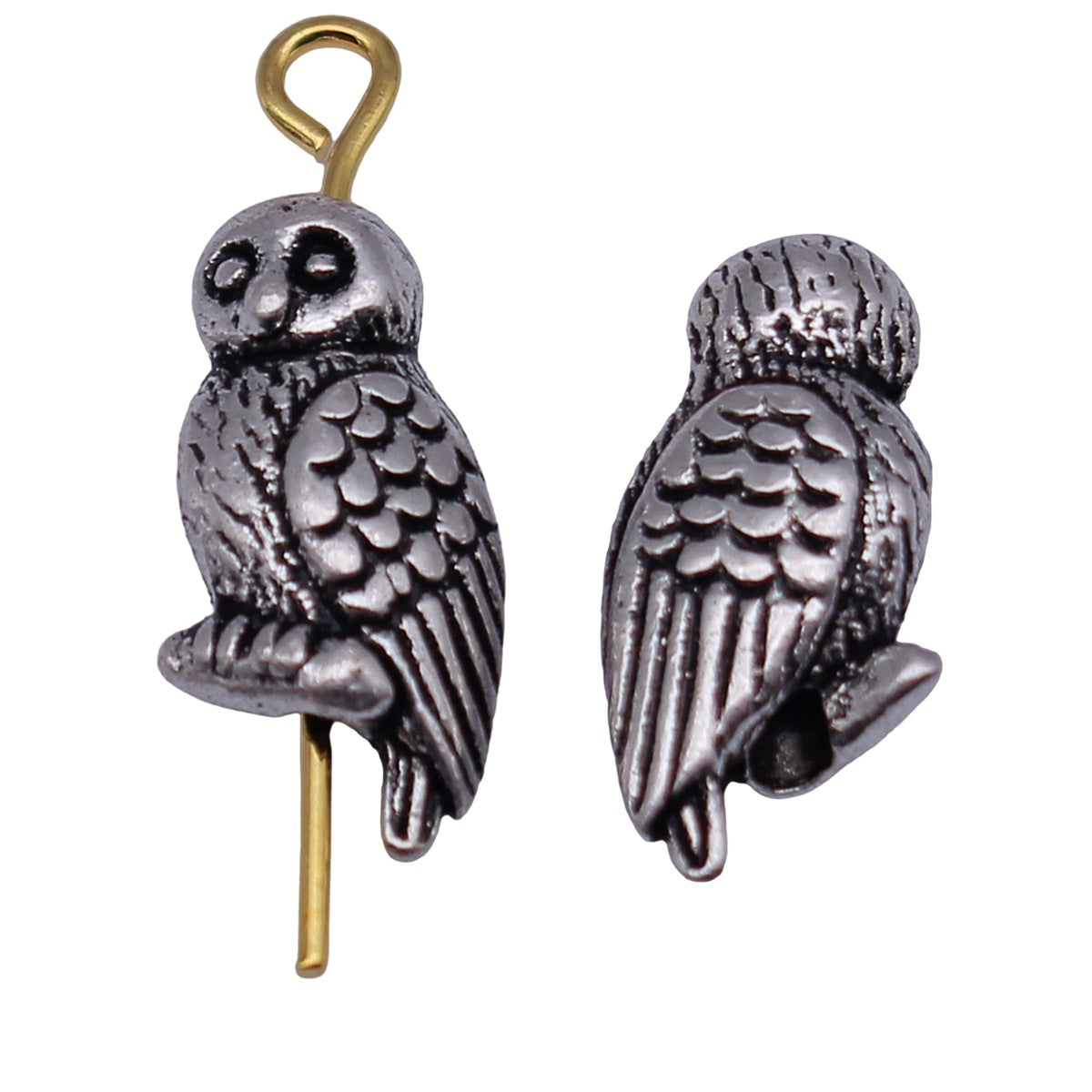 16x7.9x4.7mm 1.4g Antique Silver Zinc Alloy Owl Loose Metal Cat Beads for Bracelet Necklace DIY Jewelry Making