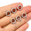 Polished Silver Tone Thick Round Ring Connector Charms view 4