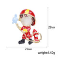 Enamel Firefighter Brooch Blue or Red Uniform Hydrant view 5
