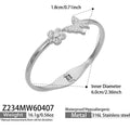 Butterfly Flower Crystal Hinge Bangle Bracelets Gold Steel view 7