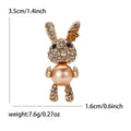 Dangling Eared Rabbit Brooch In Silver Or Brown Tone view 7