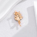 Blue and Aqua Crystal Olive Branch Metal Brooch Pin Set view 4
