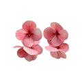 Layered Petal Flower Earrings in Pink and Periwinkle Blue view 5