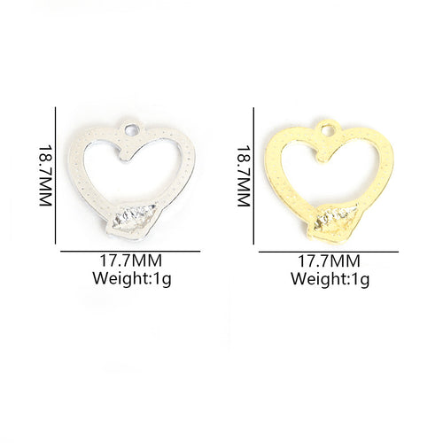 Front view of the heart charms color selection