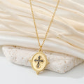 Gold Tone Vintage Motif Pendant Necklaces in Twelve Eye and Symbol Designs view 11