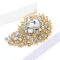 Large Crystal Leaf Cluster Brooch in Nine Colors Decorative Lapel Pin view 3