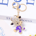 Rhinestone Cow Keychain Gold Clasp Red Pink Purple Blue view 7
