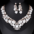 Black Silver Tone Emerald Crystal Leaf Crystal Seven Designs Metal Necklace view 7