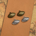Textured American Football Metal Charm Pendants for Jewelry Making view 1