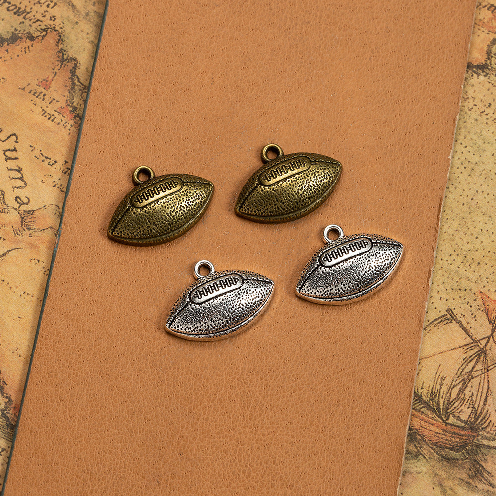24x17mm Vintage Football Alloy Charm Pendant