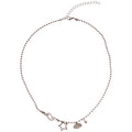 Silver Star Moon and Cloud Charm Necklace with Polished Metal Details view 5