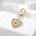 Gold and Silver Tone Crystal Hamsa Evil Eye Clip Keychains view 7