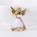 Angel With Dog Brooch With Decorative Crystal And Enamel Details view 6