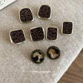 Leopard Round and Square Stud Earrings Fashion Jewelry view 3