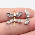 22x7x3.3mm 0.88g Antique Silver Zinc Alloy Wing Loose Metal Beads for DIY Bracelet Jewelry Making
