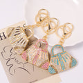 Rhinestone Handbag Keychain Gold Clasp Pink Clear Aqua Variants view 2