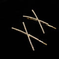 Silver Tone Crystal Cross Hairpin With Two Slender Bars view 4