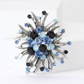 Crystal Firework Flower Brooch in Four Color Arrangements view 2