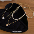 Double Layer Pearl Pendant Necklaces in Two Styles view 4