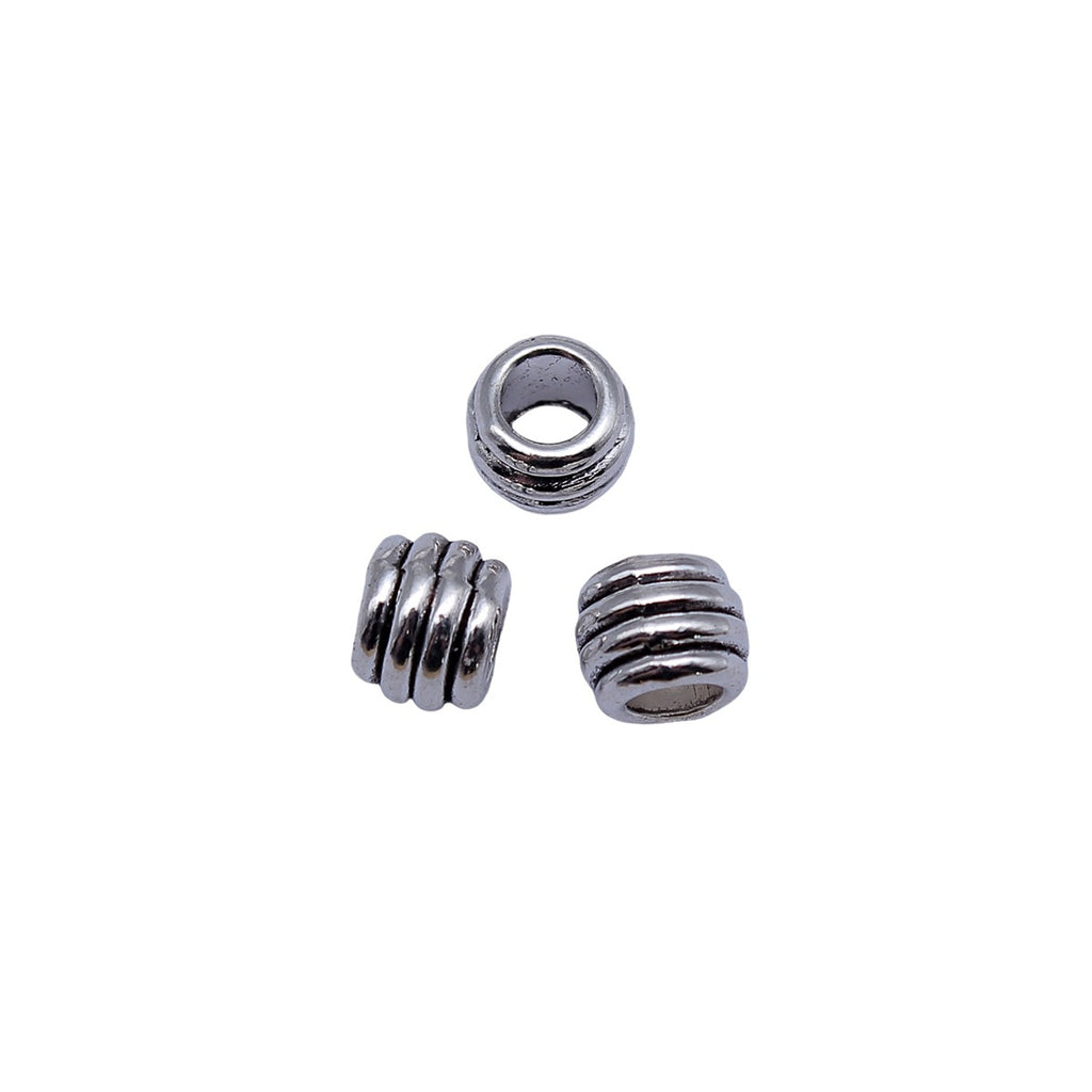 7.7x7.4x6mm 0.86g Antique Silver Zinc Alloy Round Ring Large Hole Spacer Beads for DIY Jewelry Making