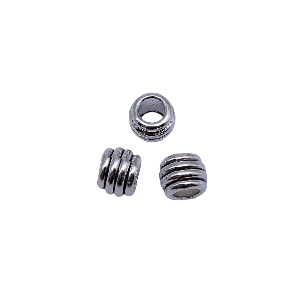 7.7x7.4x6mm 0.86g Antique Silver Zinc Alloy Round Ring Large Hole Spacer Beads for DIY Jewelry Making