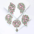 Pink and Green Crystal Statement Brooch Collection view 2