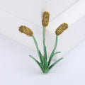 Cattail Plant Brooch Crystal Seed Heads Three Colors view 3