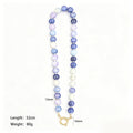 Multicolor Twelve Millimeter Round Bead Necklace With Carabiner Clasp view 7