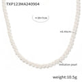 Pearl Strand Bow Bar Necklace And Gold Bow Stud Earrings view 6