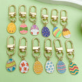 Easter Egg Metal Keychains, Gold-Tone Swivel Clasps, 10 Styles view 4