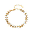 Pearl Chevron Wheat Bracelet Gold Or Steel Stainless Steel view 5