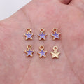 Small Enamel Star Charms in Four Colors with Gold Tone Edges view 6
