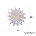 Small Marquise Crystal Sunflower Brooch in Gold or Silver Tone view 5