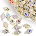 Rhinestone Hamsa Hand Evil Eye Connectors in 12 Styles view 1