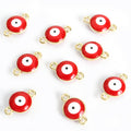 Round Evil Eye Connector Charms in Nine Colors and Two Metal Tones view 6