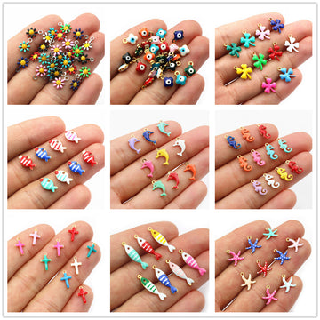 Colorful Enamel Mini Charms in Twenty-Five Mixed Motif Styles