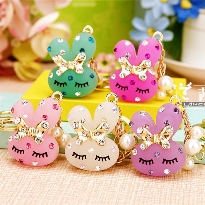 Jeweled Rabbit Keychain Collection in Twenty-Two Pictured Designs