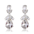 Gold Tone Silver Tone Champagne Teardrop Cluster Crystal Four Designs Metal Dangle view 6