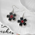 Black Cherry Blossom Resin Drop Earrings Cat Style 4 Options view 6