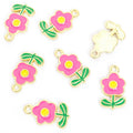 Enamel Flower Charms in Five Colors and Two Metal Tones view 8
