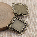 Mixed Finish Metal Square Braided Frame Bezel Tray For Jewelry Making view 4