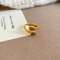 Oval Brown Stone Open Rings Gold Or Silver Three Styles view 6