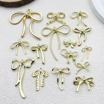 Metallic Bow and Butterfly Metal Charms with 19 Listed Options
