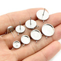 Round Pad Earring Post Findings with Small Hanging Loops view 4