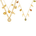 Gold Cross Medal Multi Charm Necklaces Single Or Layered view 5