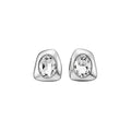 Silver Abstract Teardrop Earrings In Hook And Stud Styles view 5