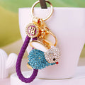 Jeweled Rabbit Keychains with Braided Straps and a Bare Clasp Option view 8